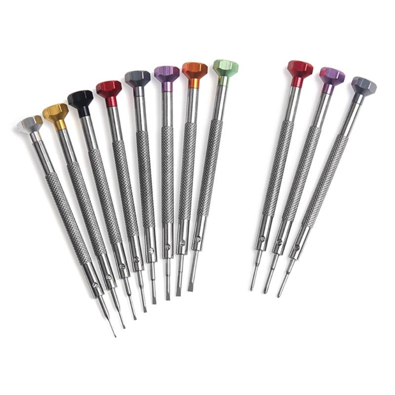 Nonslip Textured Screwdriver Sturdy Tool Steel Head Lightweight Aluminum Shaft Ideal For Clock Repair Projects
