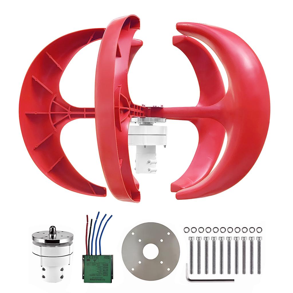 Erneuerbare Energie 12V Vertikalachsen-Windmotor mit Regler 5-Blatt Laternen-Design Rostfrei für Hütte Terrasse Boot Angeln V