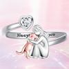 Electroplated Adjustable Heart Rings With Girl and Dog Charm Sturdy Designs for Animal Lovers and Fashion Enthusiasts