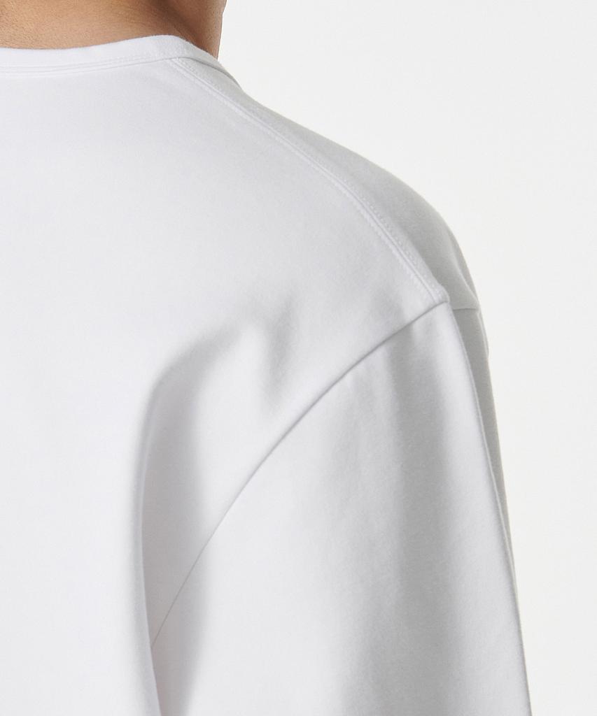 Musinsa Standard Heavy Ponte Relaxed Crew Neck Long Sleeve T-Shirt [White]