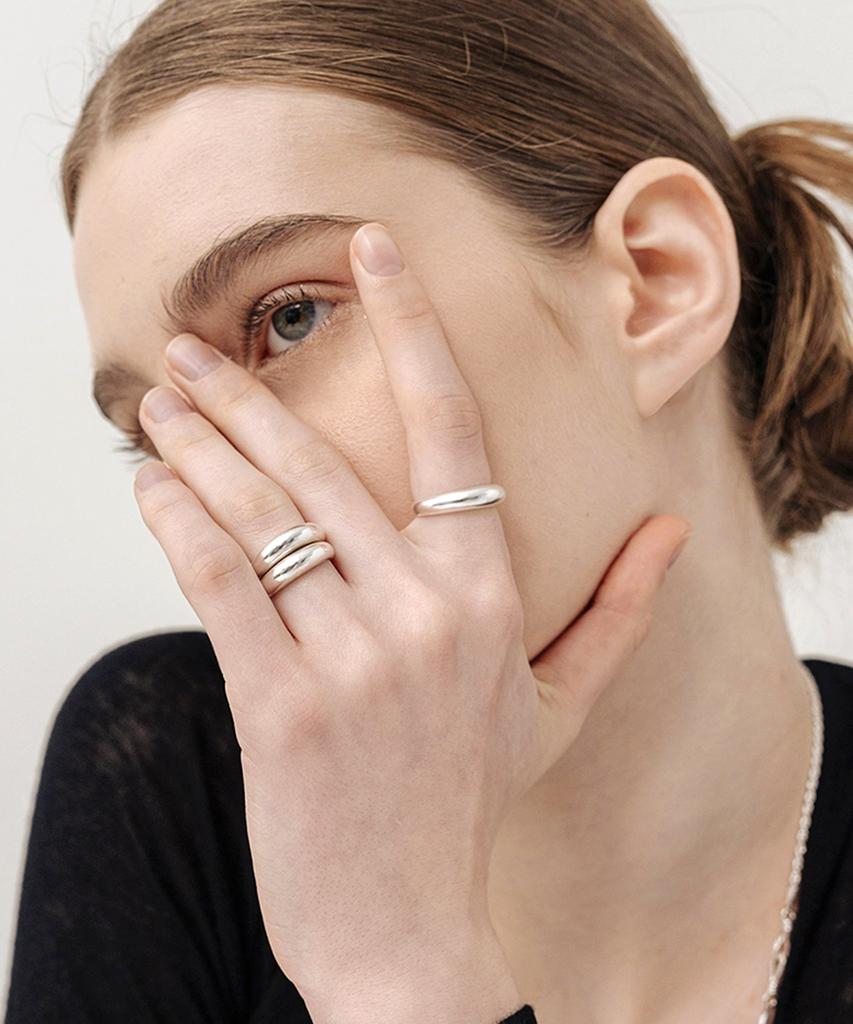 Tou [Silver925] 96 Semi Matte Bulging Silver Ring