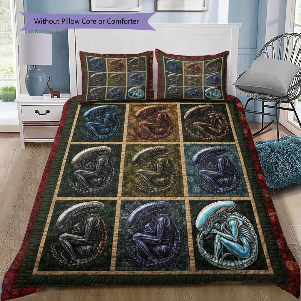 Cartoon Pattern Bedding Quilt Set Quilt Cover Pillowcase Home Decoration Birthday Gift (1 * Duvet Cover + 2 * Pillowcase, Without Core)