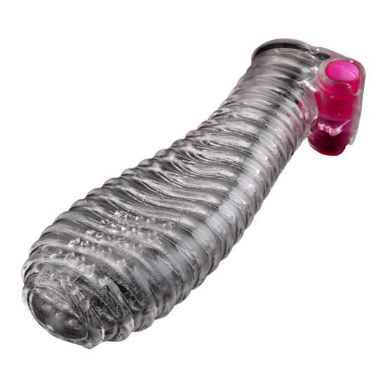 Penis Extension Sleeve Eco-friendly Washable TPE Transparent Penis Extension Vibrator Sleeve for Household