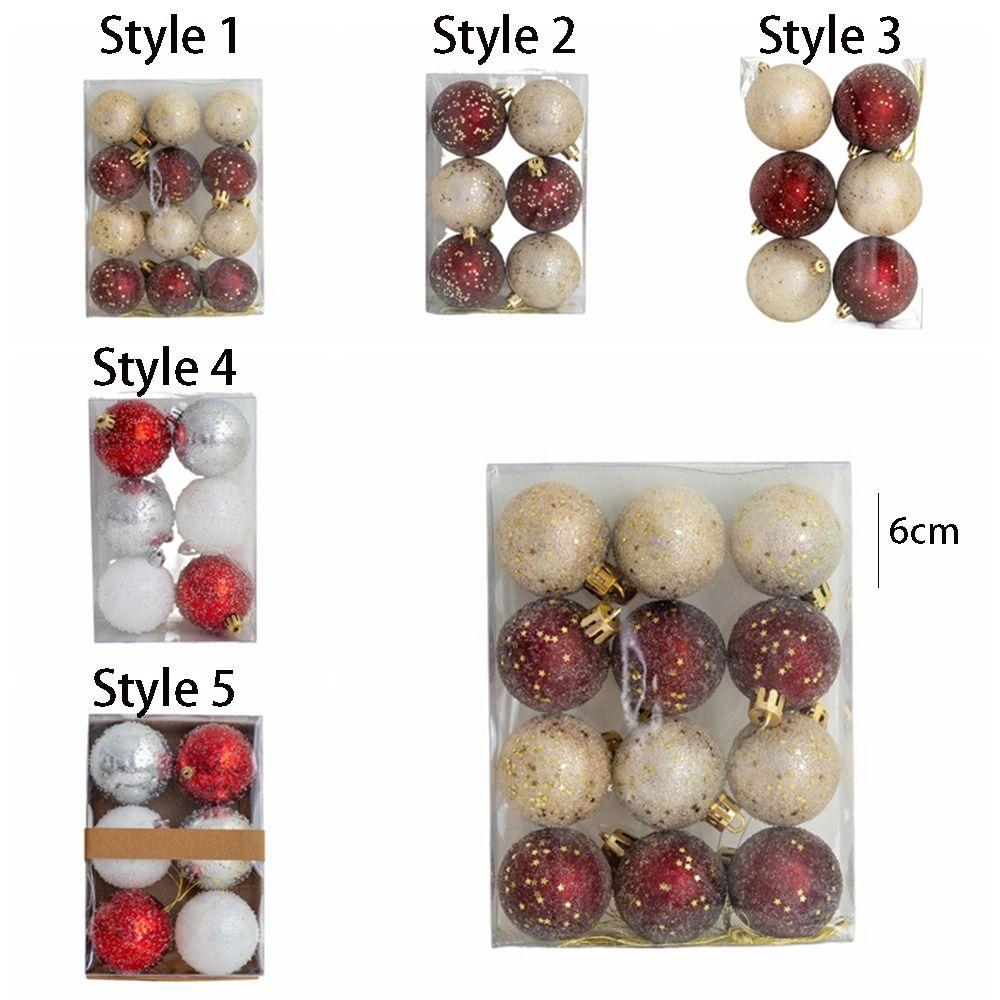 6/12pcs Delicate Christmas Ball Set 4/6/8cm Hanging Ornament Christmas Tree Pendant  New Year