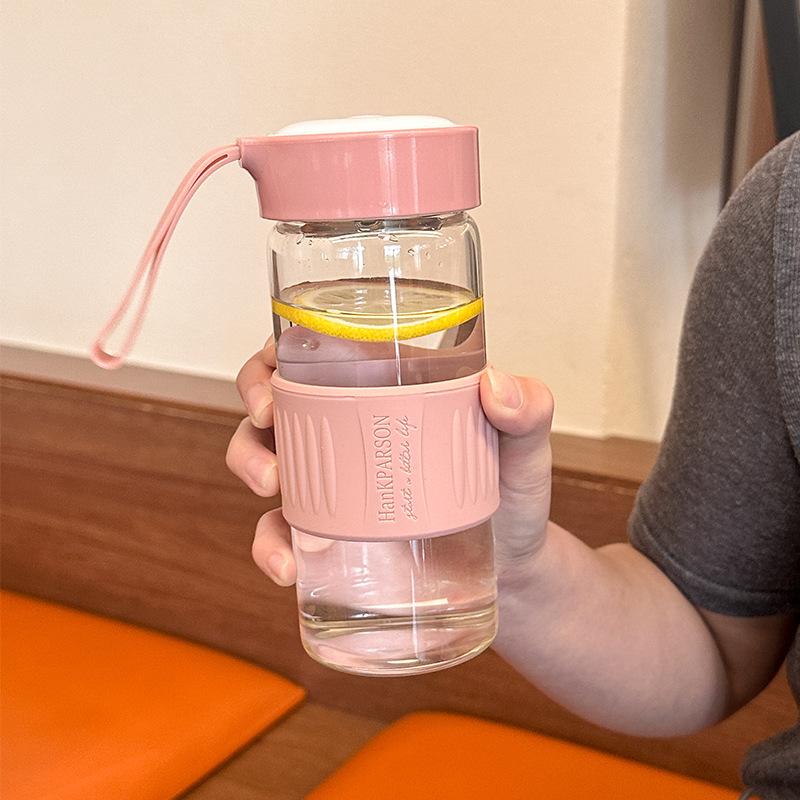 Glass Water Cup Summer Good-looking Men's and Women's Office Simple and Portable Student Tea Infuser Anti-Scald with Tea Cup