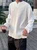 Men's Casual Loose Fit Long-Sleeve Knit T-Shirt - Round Neck Korean Style