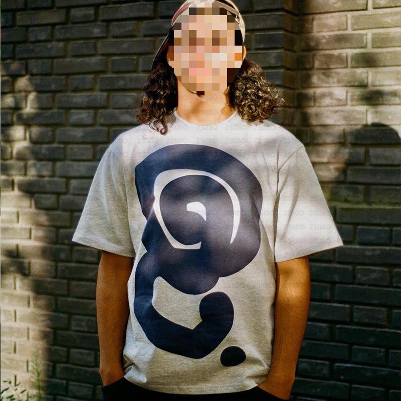 European and American simple and fashionable street style summer hand-painted pattern men's and women's T-shirt