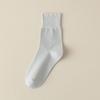Female Spring and Summer Thin Pure Color Boneless Loose Mouth Sweat-absorbing Tube Cotton Socks
