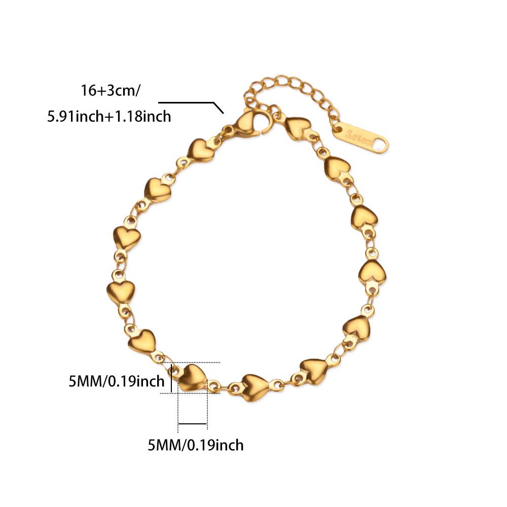Tiny Heart Stainless Steel Anklet Gold Color Anti Fading Foot Anklets Bracelet Summer Beach Accessories Vintage Jewelry Gifts