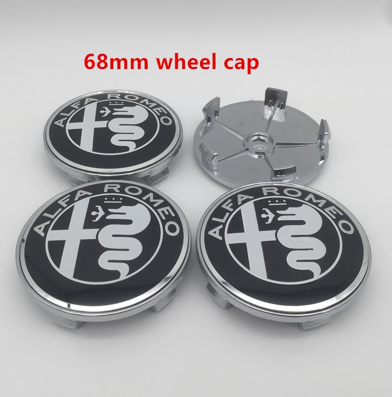 

4pcs 56mm 60mm 68mm ForAlfa Romeo 147 156 159 Car emblem Wheel hub Center Cap Badge covers sticker Decals Styling accessories