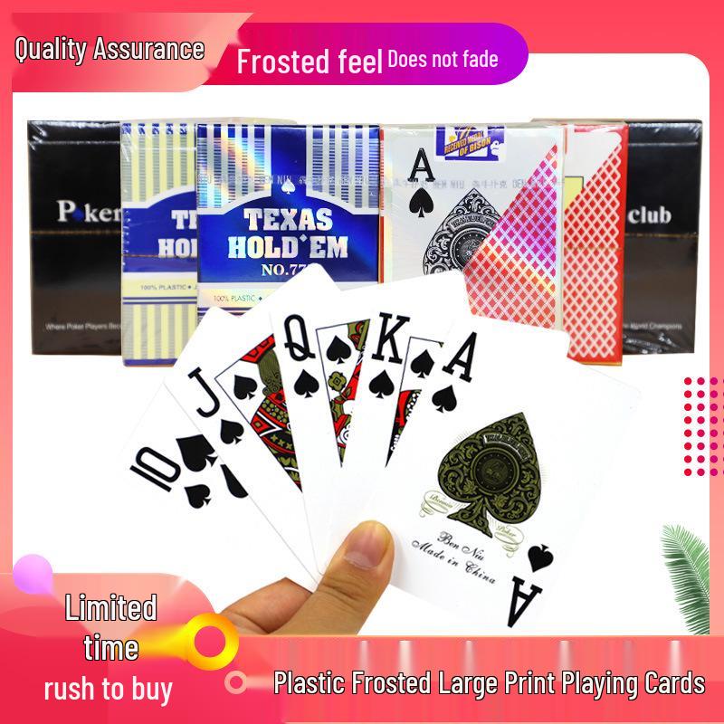 Benniu 777 Золотое Искусство Техасский Холдем Водонепроницаемые Карты для Покера, Крупный Шрифт, Двусторонние Матовые, Износостойкие. Poker Double-Sided Fine Frosted Blue