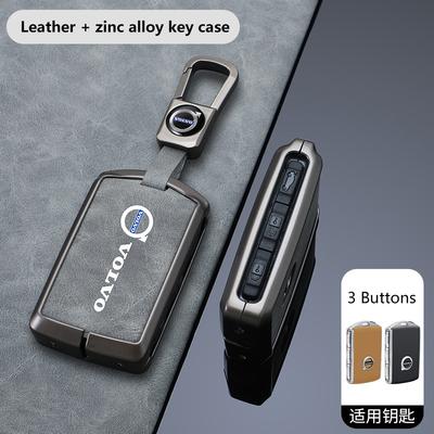 Zinc Alloy Leather Remote Key Cover Case For S60 S90 XC40 XC60 XC90 V60 V90 2018-2024 Protector Holder Shell Accessories