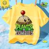Mode Street Style 3-12J Sommer Rundhals T-Shirt für Jungen Mädchen Lässig Tägliche Kleidung Plants Vs Zombies Niedlich Kawaii Cartoon