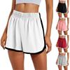 Elastic Waist Women Sports Shorts Loose Casual Solid Color