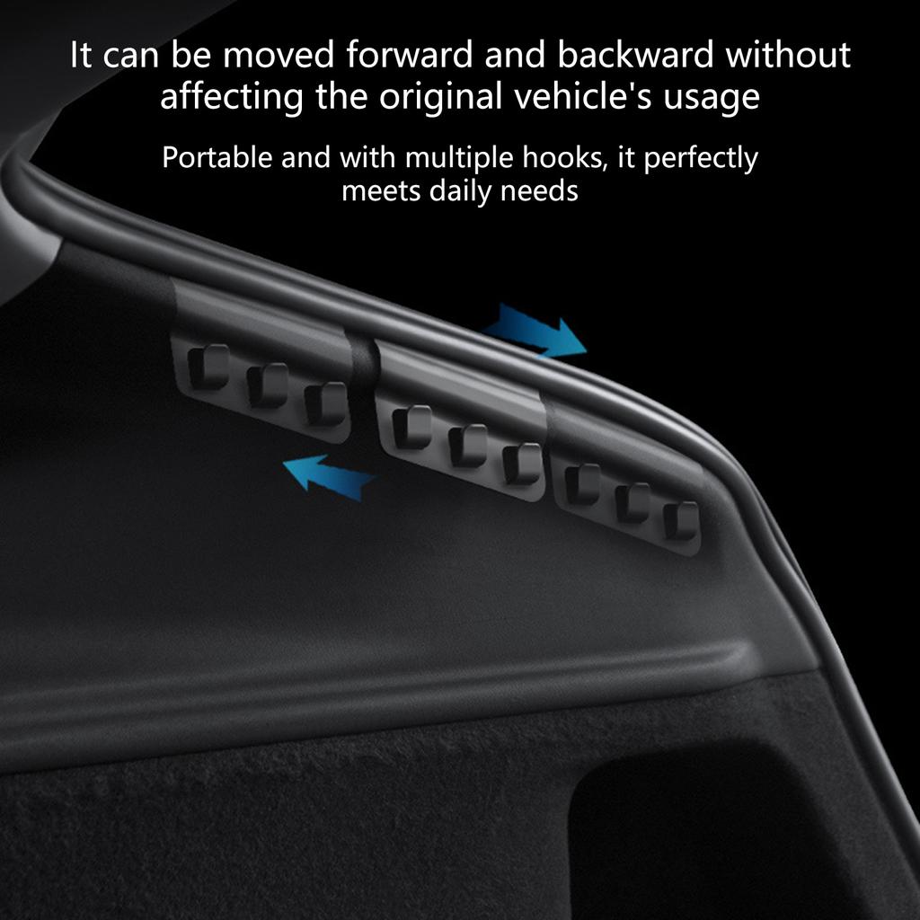 Pack of 2 Invisible Trunk Hooks Discreet Storage Solution Adjustable Position for Tidying Vehicle Interior Without Tools
