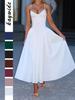 Di Yun Elegant Spaghetti Strap Solid Color Long Dress - Women's High-End Fashion 2025 Autumn/Winter Collection