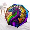 1pc Stained Glass Dragon Folding Umbrella | Elegant Design, Fashionable Accessory, Durable Construction, Sturdy Ribs yy251107002