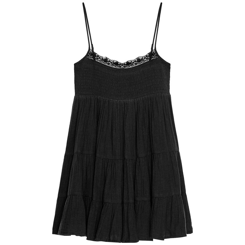 

Zaprha 2025 Новое Сексуальное Платье-мини из Тюля с Кружевной Отделкой Чистое Желание, Стройнящее, Скрывающее Живот 0881319 Black L