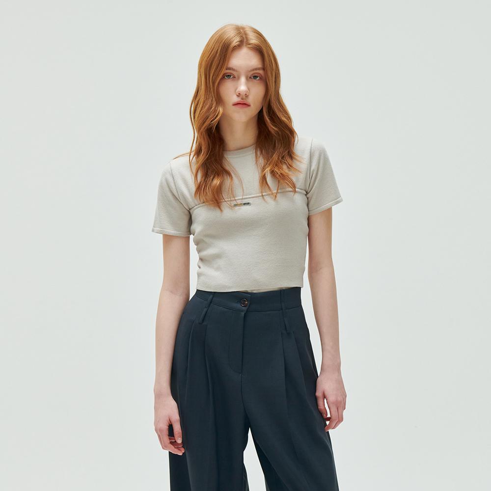 Odier Plain Half Pullover - Beige Beige/Free