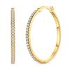 Original 925 Sterling Silver Zircon Circle Gold Big Hoop Earrings For Women Vintage Elegant Jewelry Gift