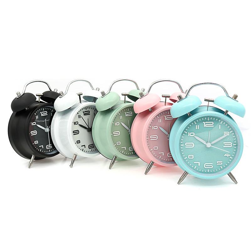 Classic 4-inch Metal Ringing Alarm, Silent Fashion Gift Pendulum Clock, Study Lazy Clock
