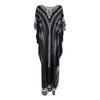 Black Quick-Dry Beach Robe Dress: Loose, Plus-Size Bikini Cover-Up with Sun Protection in European and American Style