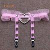 1Pc Women Girl Punk Gothic Heart-shape Ring Spikes Elastic Garter Belt Suspender Erotic Accessories
