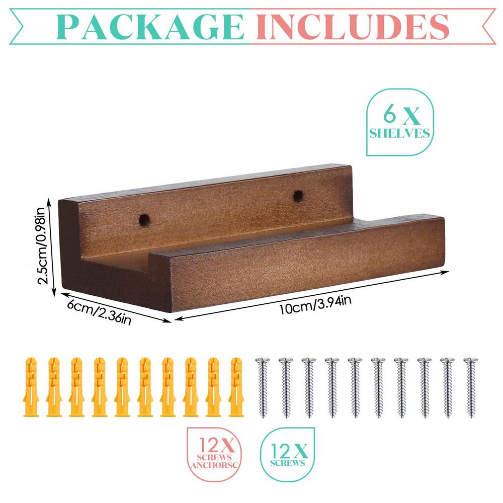 Wall Mounted Record Shelf 6PCS File Folder Racks Holder Album Storage Newspaper Holder File Folder Racks Book Display Organizer 2740₽