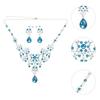 EXCEART Women's Blue Necklace and Earring Set, Lightweight, 2-Piece, 11.8x7.9 Inches, Elegant Ornament for Weddings, Bridal, and Parties