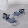 Mode 2025 Metallic-Sandalen Damen Damen Sommermode Denim Ein-Schnallen-Sandalen Offene Zehen Dicke Sohle Sandalen
