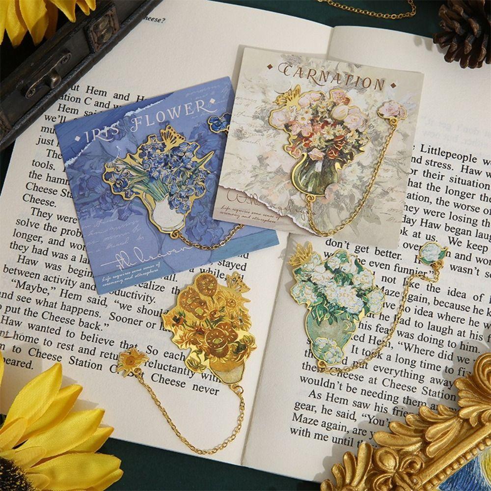Reading Stationery Reading Book Clip Metal Bookmark Creative Flower Bouquet Bookmark Gift