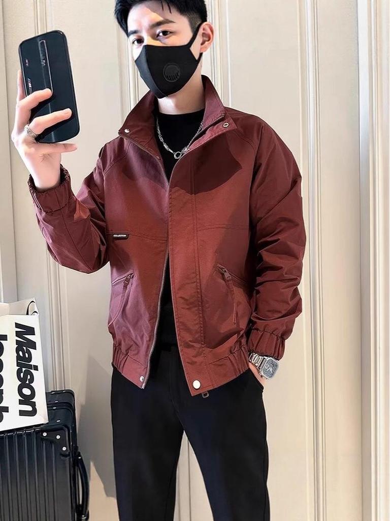 Męska Kurtka Streetwear Wysokiej Jakości na Wiosnę/Jesień – Modna, Luźny Krój, Stylowa Odzież Wierzchnia