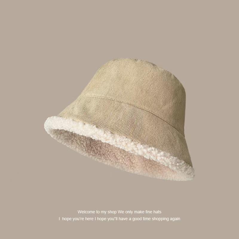 

Новая осенне-зимняя шляпа-рыбак для женщин, двухсторонняя, утолщенная, из овечьей шерсти, японская, простая, модная, теплая, уличная, шляпа-горшок на весну