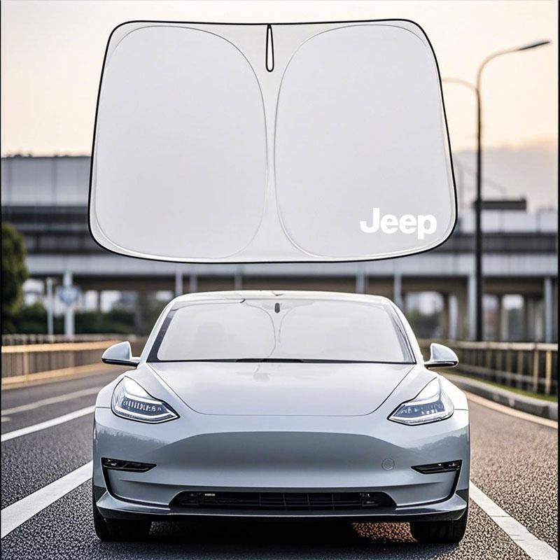 Car Windshield Sun Shade Foldable Sticker for UV Ray Block & Sun Heat For Jeep Renegade Wrangler Cherokee Compass Accessories