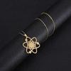 Atomic Model Pendant Necklace Stainless Steel For Women And Men Golden Link Chain Accessories Fashion Jewelry Gift