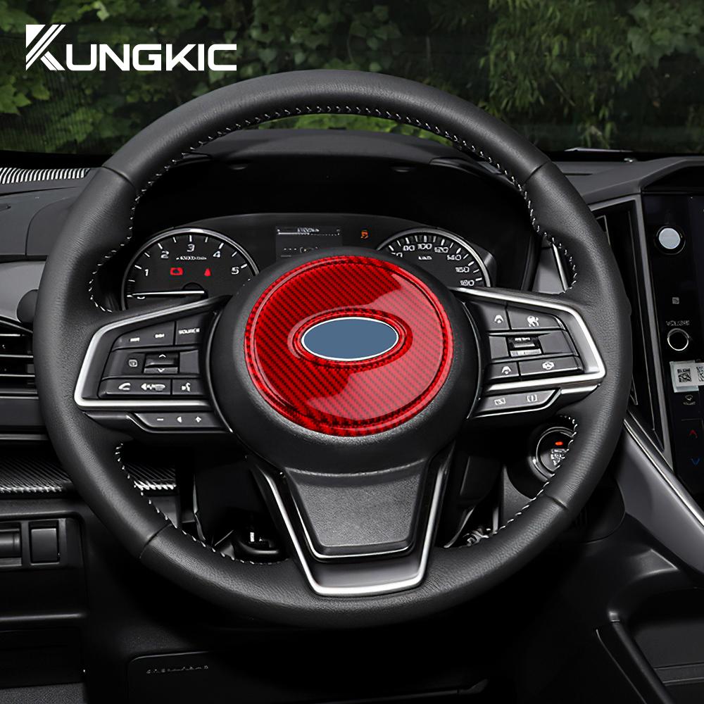 Real Soft Carbon Fiber 3PCS Sticker For Subaru Crosstrek Impreza 2025 Car Steering Wheel Center Interior LHD RHD Accessories