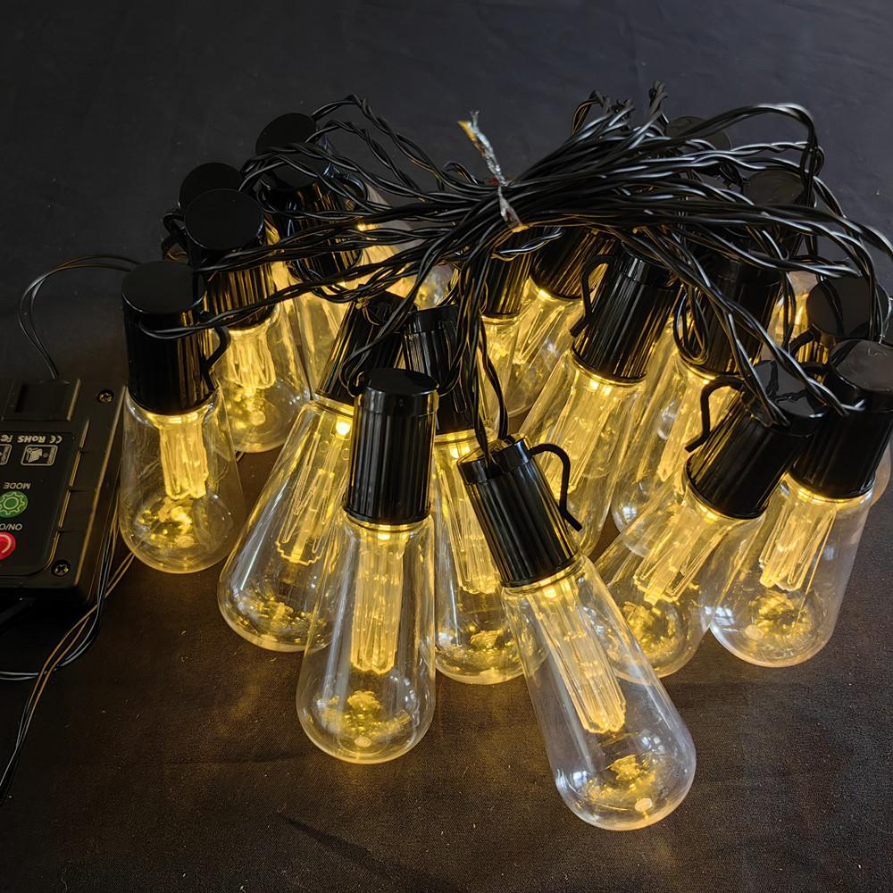 Solar Powered LED String Lights Highlight Outdoor Shatterproof Big Bulbs Garden Holiday Decor Waterproof Lights Camping Light