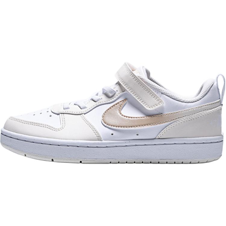Nike Court Borough Basketball Comfortable Versatile Low-Top Sneakers Kids sneakers White Brown IR5463-100 31