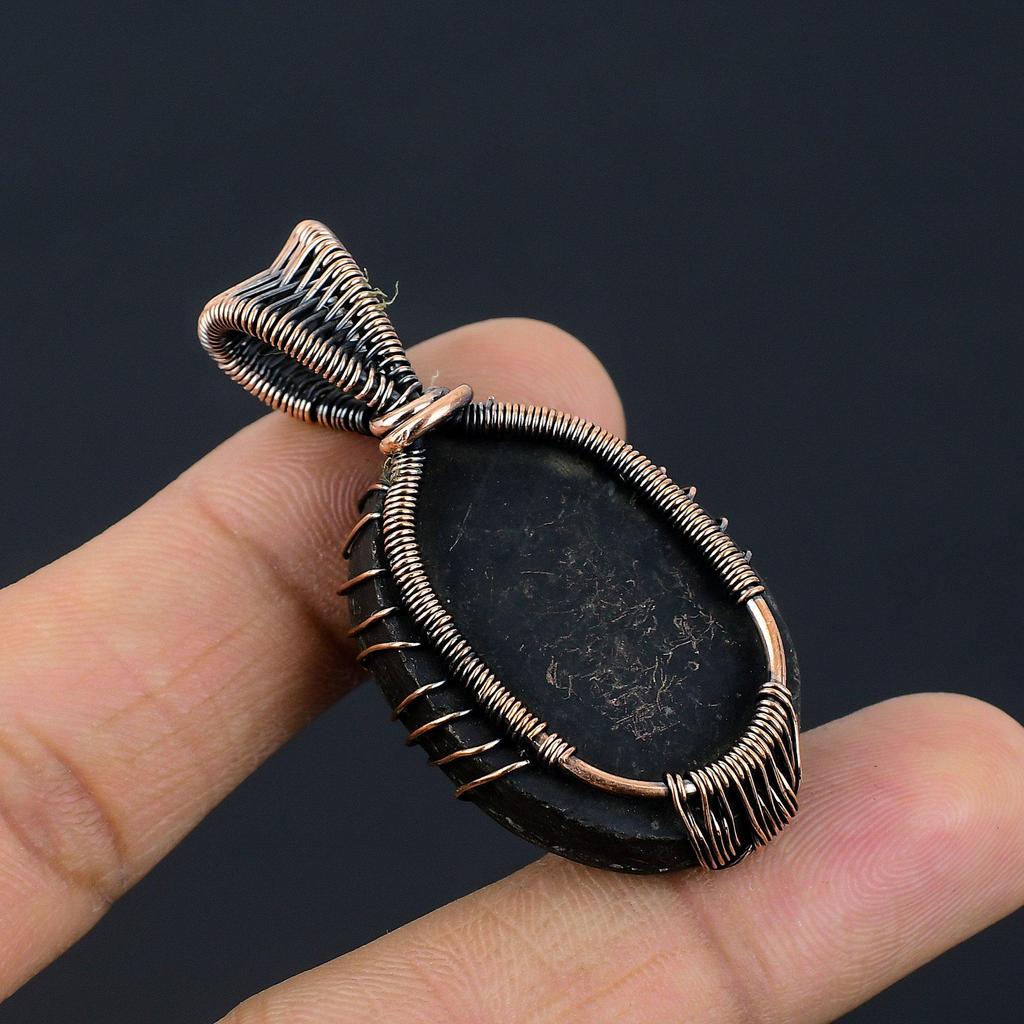 Abalone Shell 999 Copper Wire Wrapped Pendant, Handmade Gemstone Pendant Jewelry, Gifts For Wife Brand New Pendant