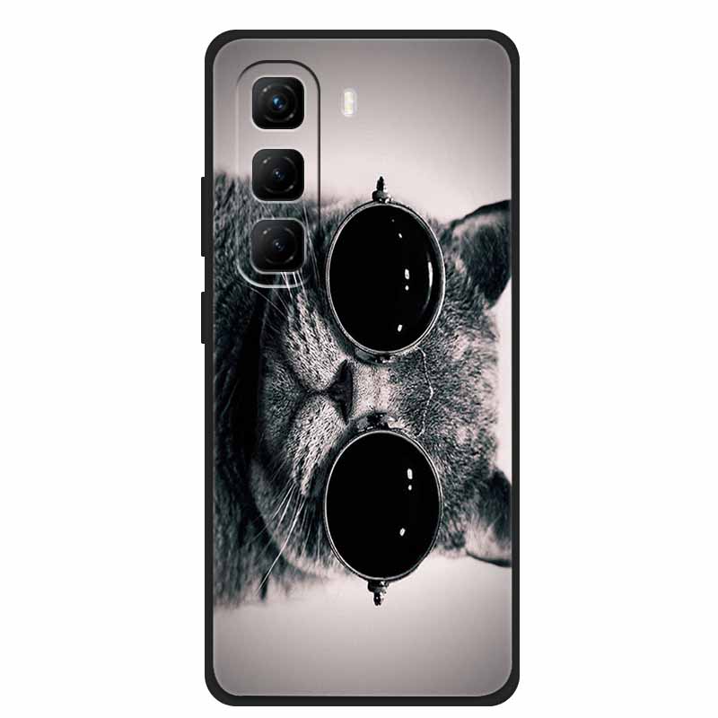 Per Custodia Infinix Hot 50 5G Fiori Morbido Silicone TPU Antiurto Custodie per Telefono per Infinix X6720 Animali Lupo Cool Copertura Protettiva