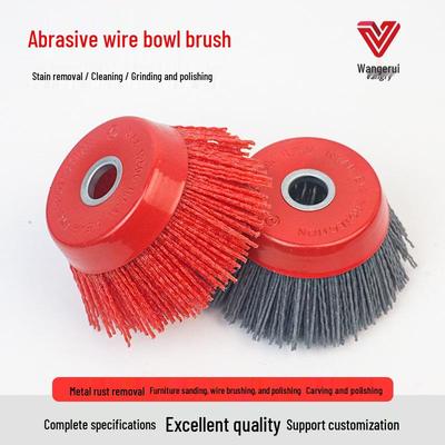 Wear-Resistant Grinding Wire Flower Head for 100-Type Angle Grinder - Bowl Brush for Rosewood, Furniture, Root Carving, Relief Polishing.