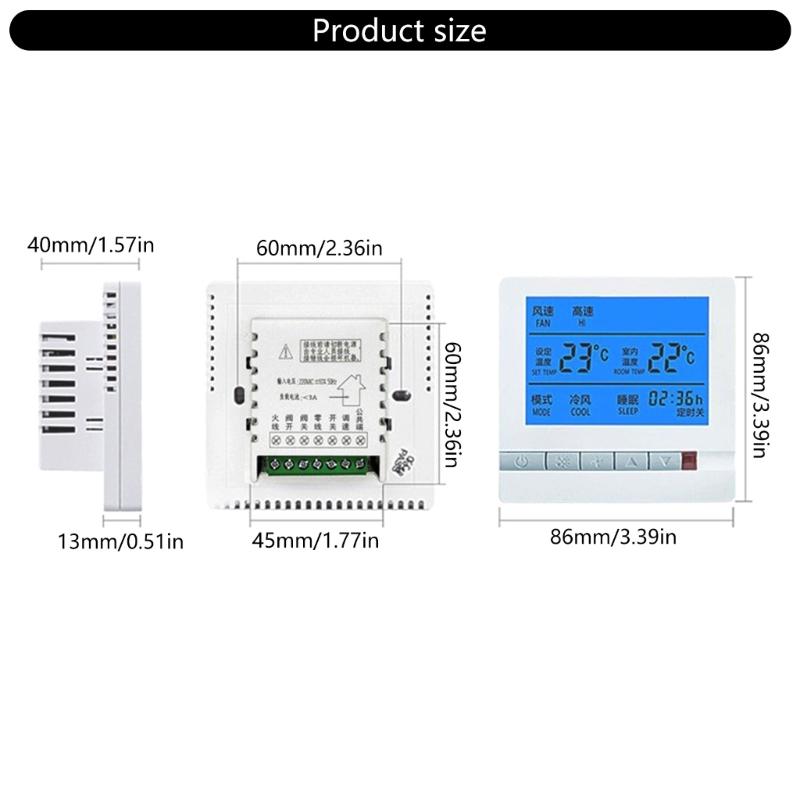 Digital Thermostat Air Conditioner Intelligent Control Thermometers Switches Panel LCD Display Temperature Controller