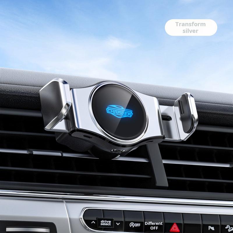 

Автомобильный держатель для телефона T3a Автомобильный держатель Навигационный держатель для воздуховода Интеллектуальная приборная панель автомобиля Электрический держатель для телефона серебряный