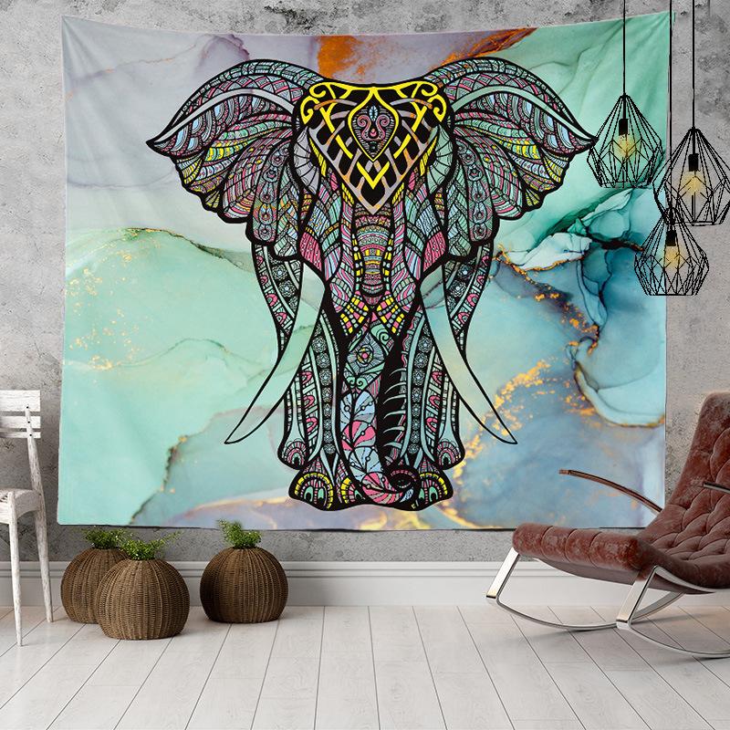 Home Decor Indian Ethnic Tapestry Hanging Elephant Digital Printing Tapestry Living Room Background Cloth Beach Towel