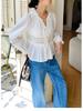 Autumn Lace Long Sleeve White Shirt - European & American Style Women's Top