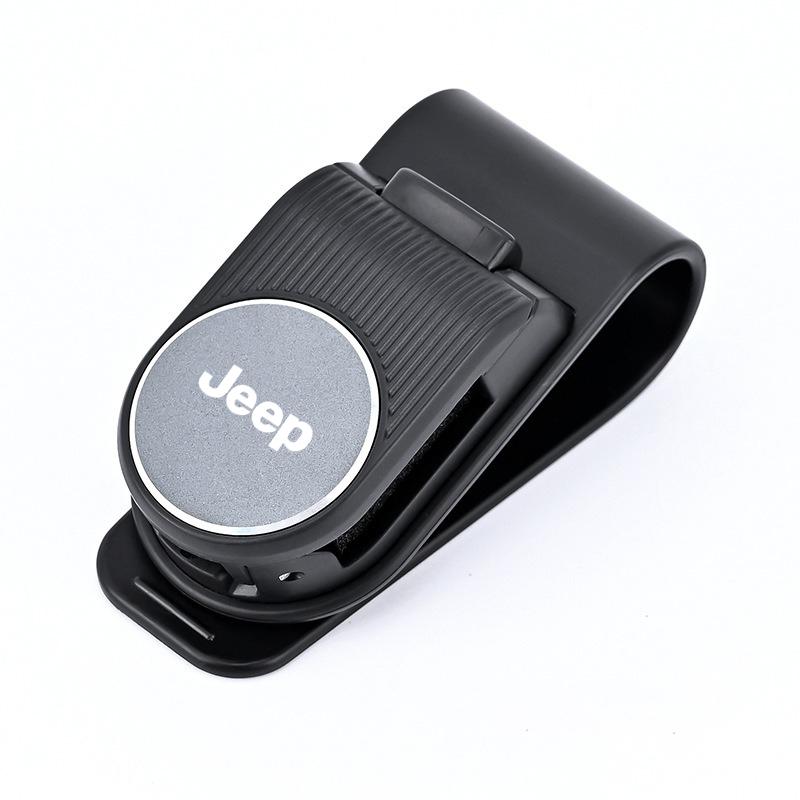Car Holder Multi-functional Storage Sunshade Glasses Clip For Jeep Renegade Compass Grand Cherokee Wrangler Gladiator Keychain ALZ1