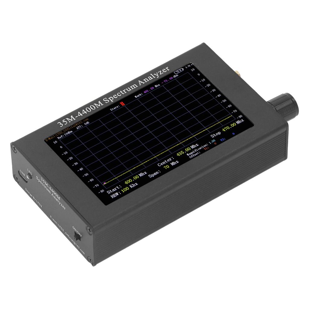 Frequency Analyzer Handheld 35‑4400MHZ Tiny RF Domain Analysis with Tracking Source Module