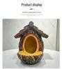 Resin Tree Stump Birdhouse & Feeder Garden Decoration