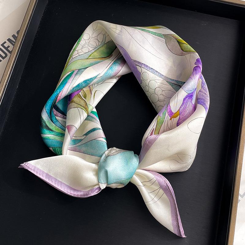 100% Natural Silk Scarf Women Luxury High Quality Headband Square Foulard Female Neckerchief Shawl Wraps Hijab Bandana Scarves