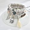 Ethnic Wind Wings Bracelet Round Card Letters Multilayer Tassel Beaded Bracelet Vintage Bracelet